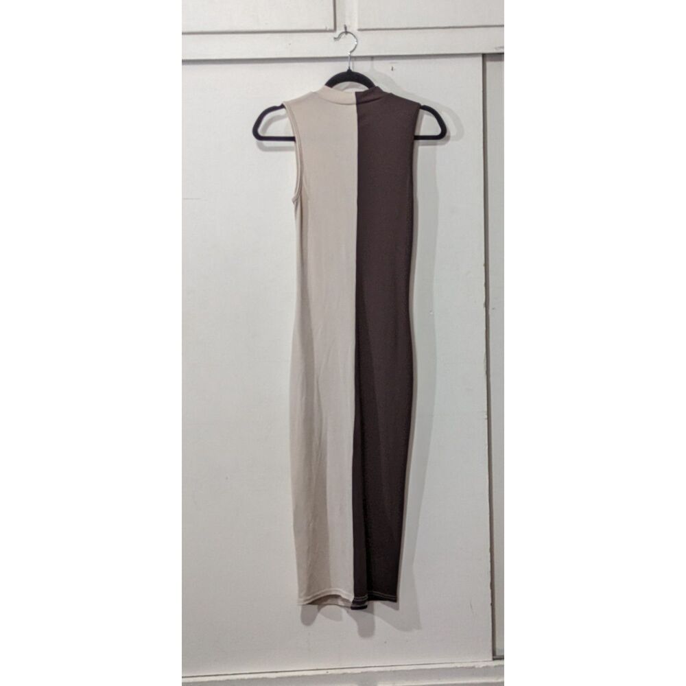SHEIN two toned ribbed mock neck dress M - Picture 4 of 5
